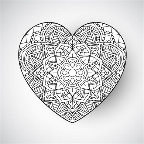 Dibujos De Mandala Corazon Para Colorear Vsun