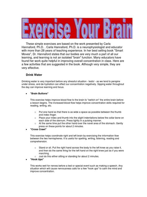 Brain Exercises | Physical Exercise | Brain