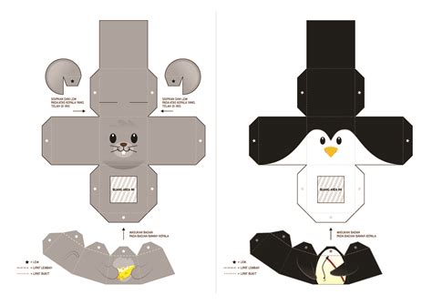 Rato Pinguim Paper Toy Jouets En Papier Poupées En Papier