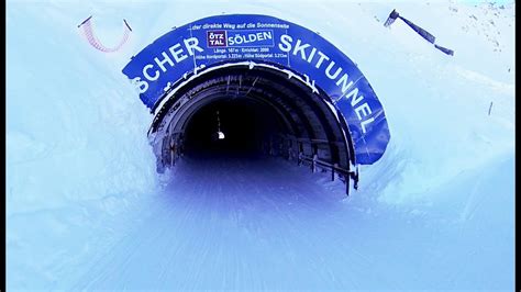 Ski Tunnel Sölden 3240m Rettenbach Glacier to Tiefenbach Glacier Лыжный