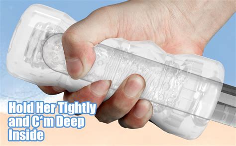 Amazon Pocket Pussy Male Masturbators Portable Transparent Male Stroker Sex Toys With 3D