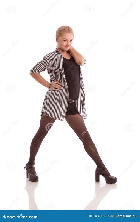 Cute Blonde Black Lingerie Sitting Chair Stock Photos Free Royalty Free Stock Photos From