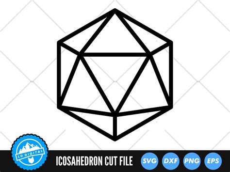 Icosahedron Svg Files Sacred Geometry Svg Cut Files Etsy Uk