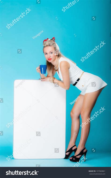 Retro Style Sexy Blonde Woman Full Stock Photo Shutterstock