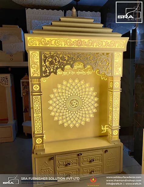 Corian Temple With Shikhar And Mehrab Design - The Mandir Shop Corian ...