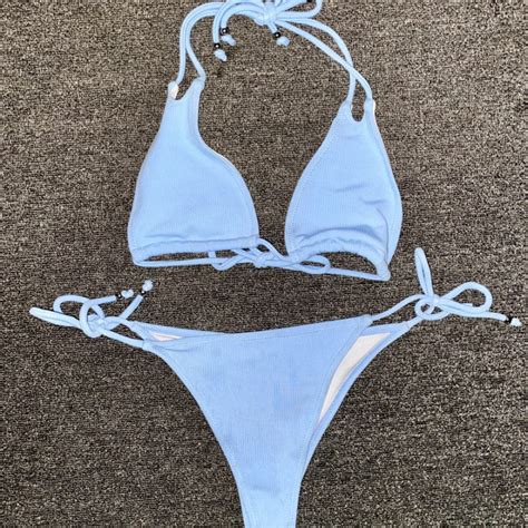 TW Pornstars Nadia Diamo Twitter Light Blue Hollister Bikini Set By