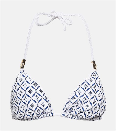 Printed Triangle Bikini Top In Multicoloured Heidi Klein Mytheresa