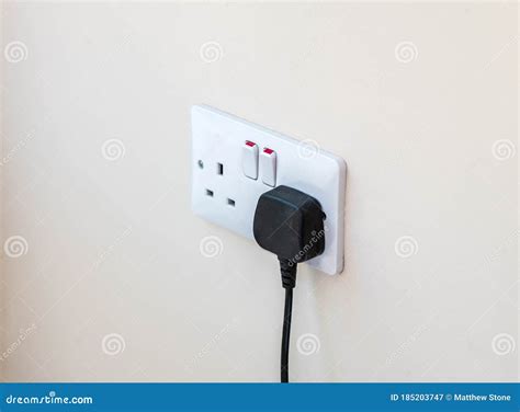 Uk plug socket stock image. Image of plugged, plastic - 185203747