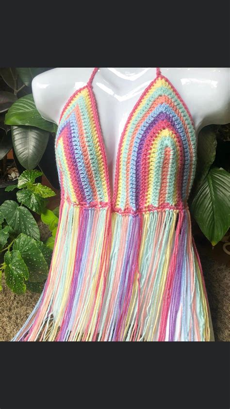 Crochet Fringe Bikini Top Etsy