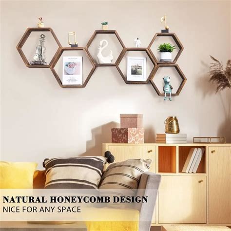 NORCEESAN Lot de 3 étagères hexagonales flottantes Montage Mural en