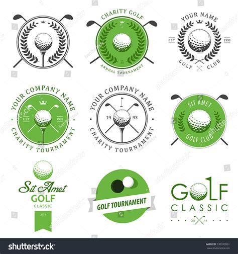 Set Golf Club Logos Labels Emblems Stock Vector 130330961 - Shutterstock