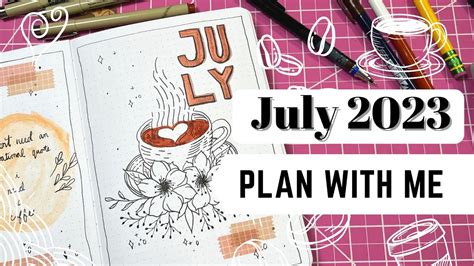 Plan With Me July 2023 Coffee Theme ☕ A Guys Chatty Bullet Journal