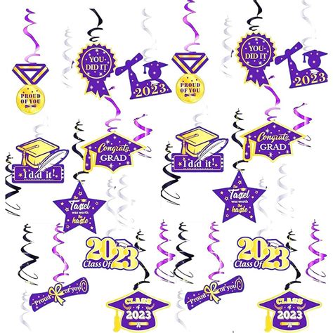 Great Choice Products Graduation Decorations Purple Black Gold 2023 Purple Gold Graduation Party