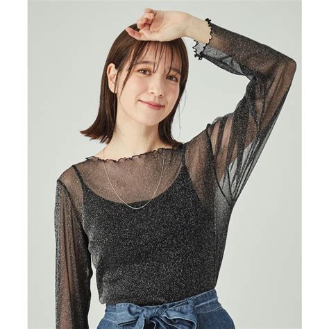 キューティーブロンド Cutie Blonde インナーでも一枚でも ラメシアートップス ブラック 019 ファッション通販 MAGASEEK マガシーク
