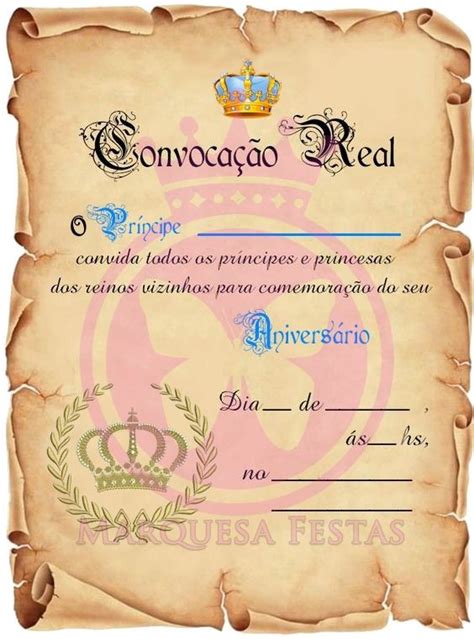 Convite Realeza Para Editar Conviterealze Festarealeza Royals