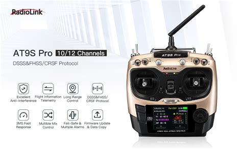 Amazon.com: Radiolink AT9S Pro 10/12 Channels 2.4GHz RC Radio ...