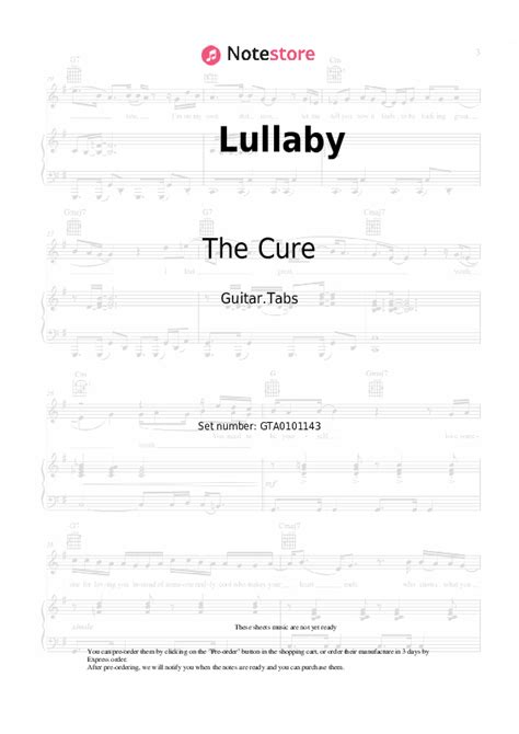 The Cure Lullaby Guitar Chords And Tabs In Note Store Guitar