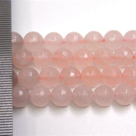 Madagascan Rose Quartz Faceted Round 8mm Ilona Biggins Beads Pearls