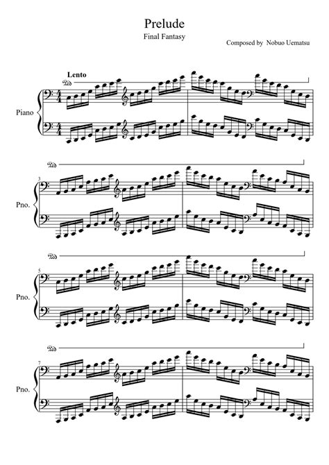 Final Fantasy Prelude Piano Sheet Music Pinterest Pianos Piano