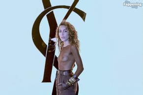 Ines Rau Sexy And Nude Flashes Her Hot Tits At The Saint Laurent Show In Paris Aznude