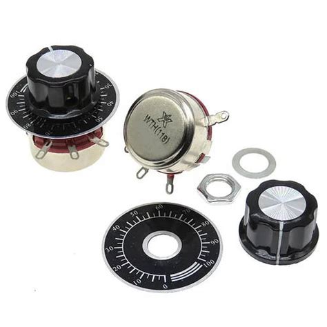 Переменный резистор (потенциометр) WTH118-1A 2W 470К (470кОм) с ручкой ...