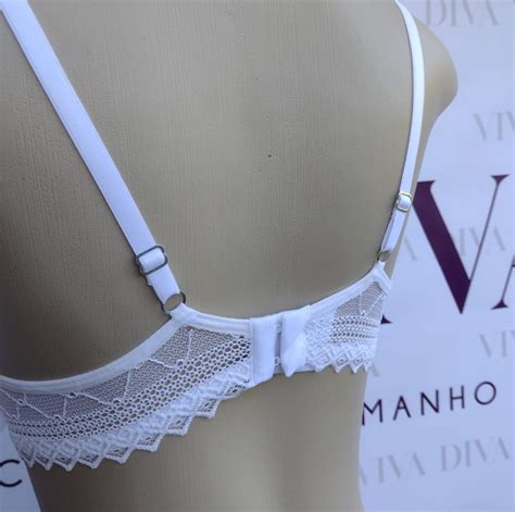 Lingerie Conjunto De Suti E Calcinha Tanga Renda Branca Viva Diva Lingeries