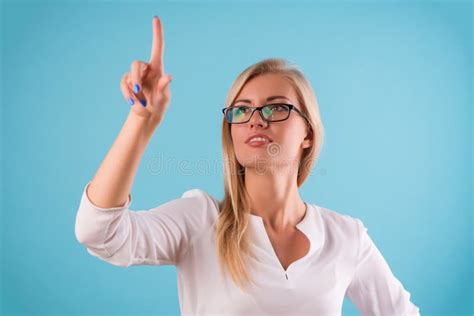 Lovely Blonde Wearing White Blouse Stock Image Image Of Blouse Expert 46809159