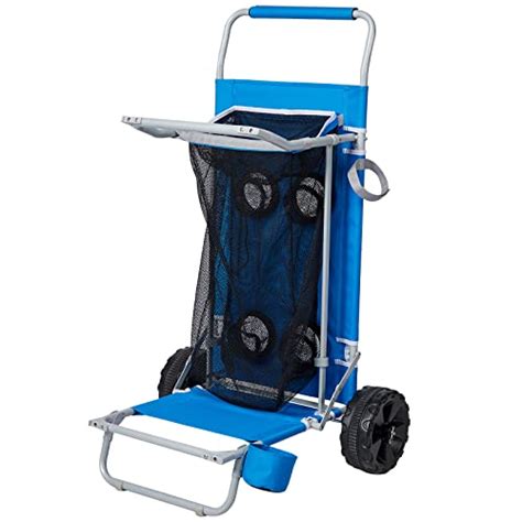 Collapsible Beach Cart Table Doubles As A Table With Cup Holders