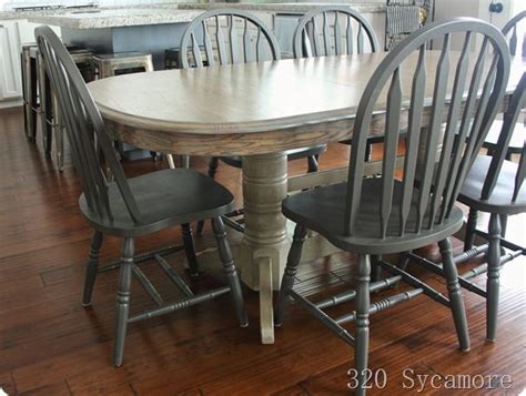 Restaining A Table Top And Painting Dining Room Chairs Painted Chairs