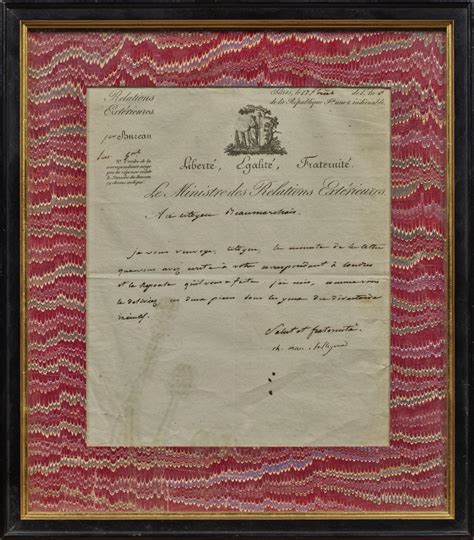 Lot TALLEYRAND Charles Maurice prince de Lettre signée à