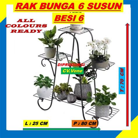 Jual Rak Bunga Besi Susun 3 Minimalis Tanaman Hias Aglonema Bertingkat