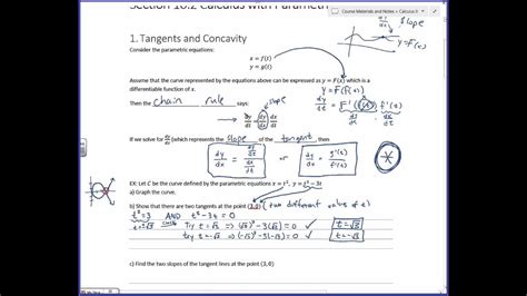 Calculus 2 10 2 Calculus With Parametric Curves Part 1 Of 2 YouTube