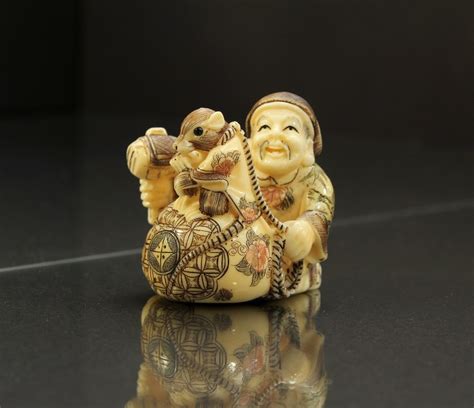 Netsuke Daikoku Z Gryzoniem Japonia Xix W Pozna Kup Teraz Na