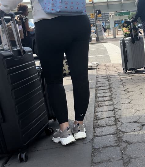 Tall European Big Bubbly Ass OC Airport Series Spandex Leggings Yoga Pants Forum