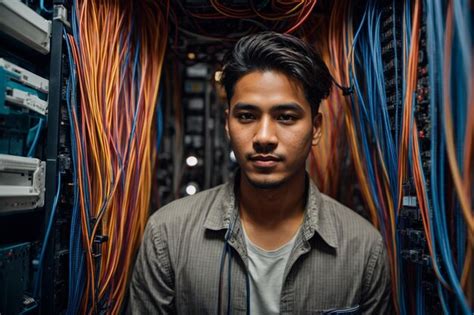 Premium Ai Image Computer Network Engineer