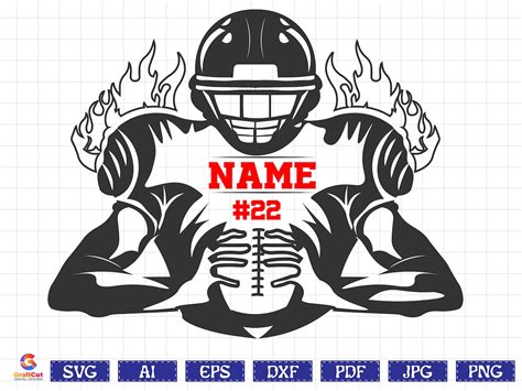 Football Player Svg Football Name Football Team Svg Half Player Svg