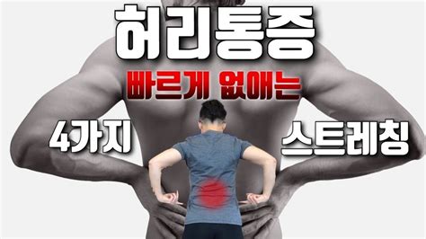 허리 아플때 통증 빨리 없애주는 4가지 스트레칭 Youtube