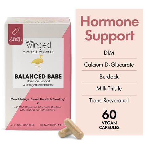 Winged Wellness Female Support Balanced Babe Hormone Balancing Dim Vegan Capsules 60ct