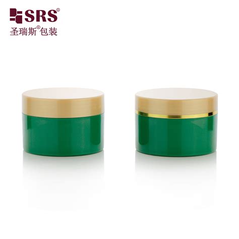 Single Wall Cosmetic 120g Green Body Painting Matt Gold Lid PCR Empty