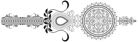 Abstract floral pattern. flower design black circle clip art creative