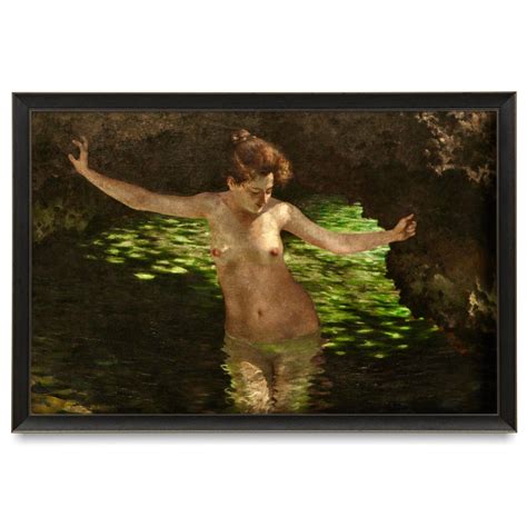 Forest Lake Bathing Nude Woman Th Century Female Nude Painting Art Print Dark Sensual Nude