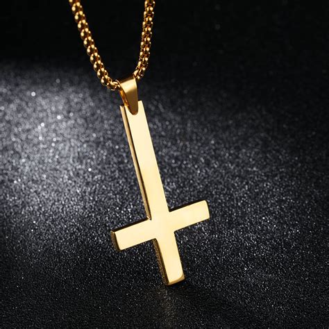 Buy Stainless Steel Inverted Upside Down Cross Of Saint Peter Pendant