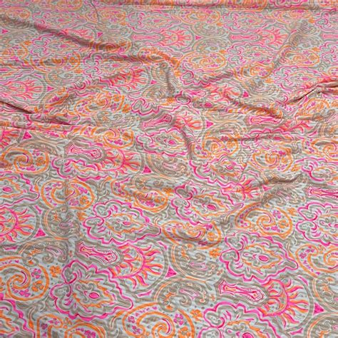 Way Stretch Print Nylon Spandex Fabric By The Yard Tricot Swim Wear Bikini Active Wear Paisley