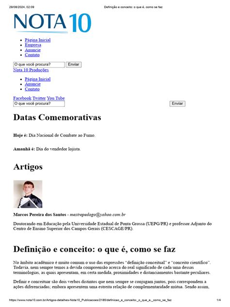 Diferença Entre Definição E Conceito - Diferença entre Definição e Conceito | PDF | Science | Sociologia