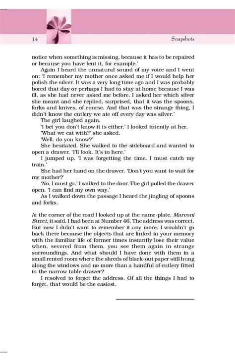 NCERT Book Class 11 English Snapshots Chapter 2 The Address | AglaSem ...
