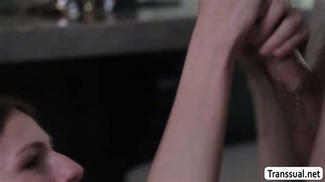 TS Wife Lets Her Husband Fuck Her Ass Before Working