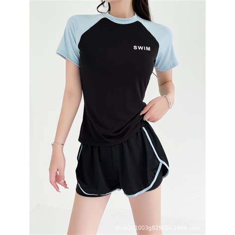 Mua Bikini nữ LUHAZO kín đáo Đùi ngắn Tay đi biển Hàn Quốc mảnh bigsize du lịch Đẹp Co