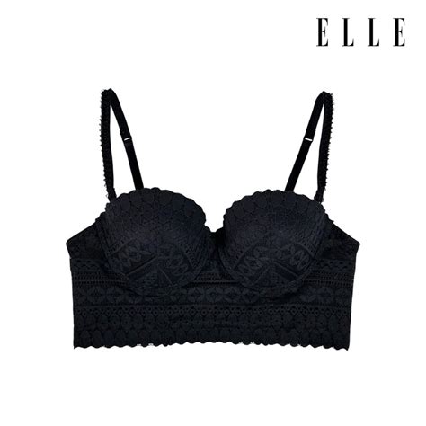 ELLE LINGERIE ชดชนในตวยาว สไตลเฟมนนลกไม สบาย ทรงด แถบขางสง ถอดสายออกไดรน