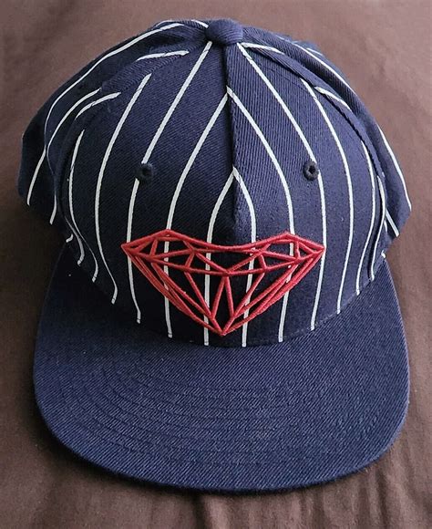 Diamond Supply Co Brilliant Navy Pinstripe Snapback Hat Cap Osfa New Ebay