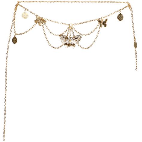 4pcs Taillenkette Beach Bikini Taillenkette Schmetterling Körperkette